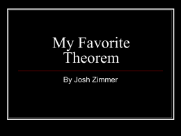 Josh_My Favorite Theorem