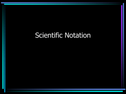 Scientific Notation - Exponents