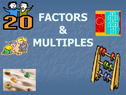 factors & multiples - Tapp Middle School