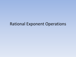 Rational Exponent Operations