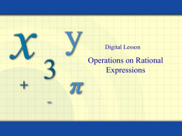 Operations on Rational Expressions