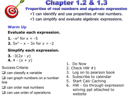 1.2-1.3 2015 Simplifying algebraic expressions