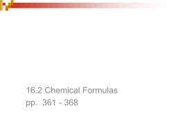 Chemical Formulas PPT