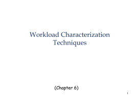 cs533 Workload Characterization Techniques