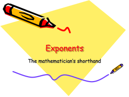 Exponents - TeacherWeb