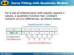 5-8 Regression and Quadratic Models