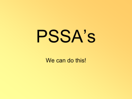 PSSA`s - misssayre