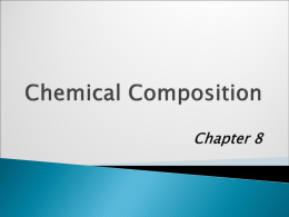 Chemical Composition Chapter 8