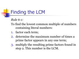 Finding the LCM