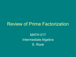 Prime Factorization [of a number]