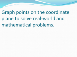 Graph points on the coordinate plane to solve real