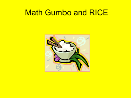 Math Gumbo and RICE