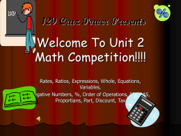 Welcome To Unit 1 Math Competition!!!!