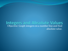 Integers and Absolute Values