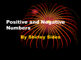 Positive and Negative Numbers