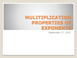 Multiplication Property of Exponents
