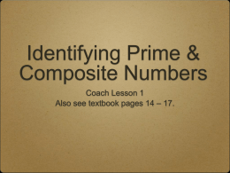 Identifying Prime & Composite Numbers
