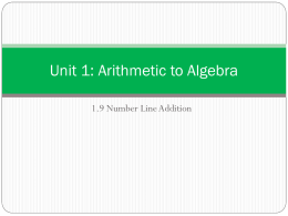1.9 Number Line Addition
