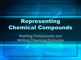 Representing Chemical Compounds