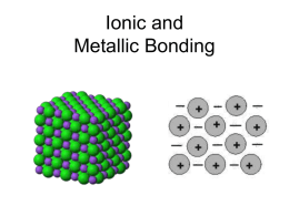 Unit 5 : Ionic and Metallic Bonding