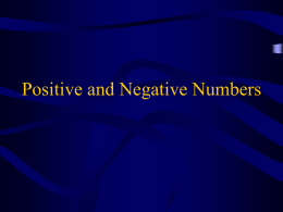 Positive and Negative Numbers