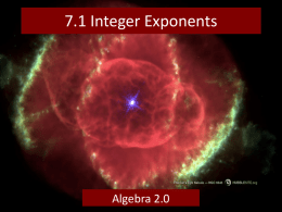7.1 Integer Exponents
