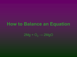 How to Balance an Equation