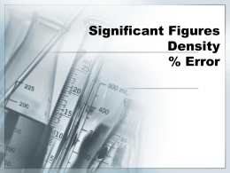 Scientific Notation and Significant Figures