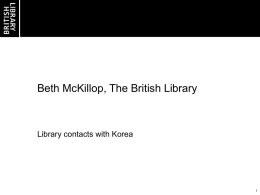 Beth McKillop, The British Library