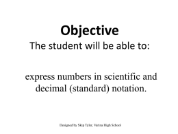 Scientific Notation