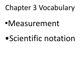 Chem 3.1 Scientific Notation