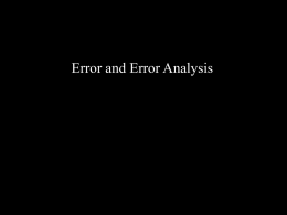 Error analysis ppt
