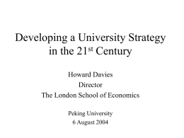 devising a university strategy
