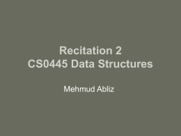 CS0445 Data Structures Recitation 1
