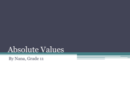 Absolute Values - silverleafmath