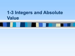 1-3 Integers and Absolute Value Key Terms