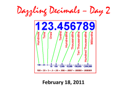 Dazzling Decimals – Day 2