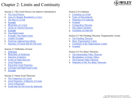 Chapter 2: Limits and Continuity