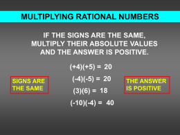 Multiplying and Dividing Rational Numbers