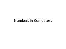 Numbers in Computers