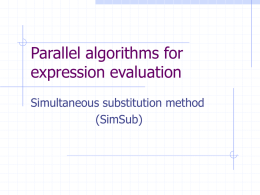 Parallel algorithms for expression evaluation