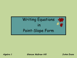 Point-Slope Form!
