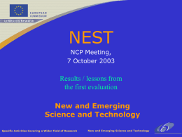 New and Emerging Science and Technology