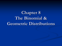 8.1 The Binomial Distribution