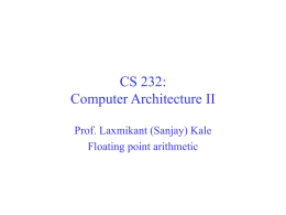 CS 232: Computer Architecture II