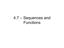 4.7 – Sequences and Functions