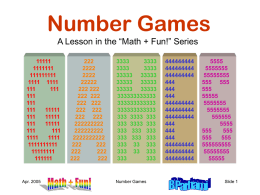 Number Games - Electrical and Computer Engineering