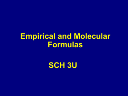 Types of Formulas - SCH3U-CCVI