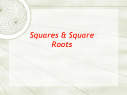 PERFECT+SQUARES+&+SQUARE+ROOTS