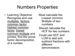 Numbers Properties
